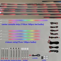 english voice control 18 in 1 symphony dual zone car diy ambient lights guide fiber rgb led acrylic guide fiber optic universal