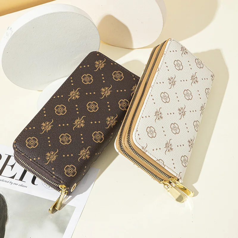 

Long Women's Wallet Clutch Bag Dual Zippers Phone Coin Purse Card Holder Wallets High-capacity Female Money Bag Cartera Mujer