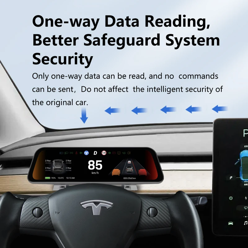 Новый 9,66-дюймовый беспроводной дисплей CarPlay и Android Auto для Tesla Model Y Juniper и Model 3 Highland, умная приборная панель. (art.: 3920da07b40a9) - 3920da07b40a9