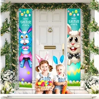 easter door banner bunny easter party carrot rabbit happy easter day decor for home 2022 welcome spring colorful eggs parti sup