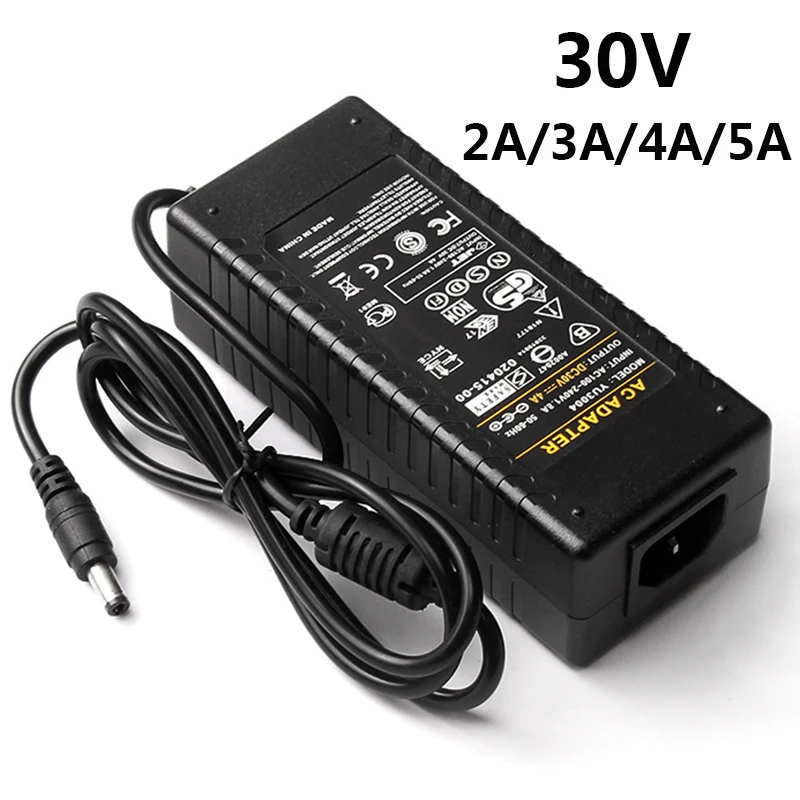 

30V 2A 3A 4A 5A AC/DC Power Adapter Supply 30 Volt 5.5*2.5mm Converter 30V2A 30V3A 30V4A 30V5A Equipment Adaptor Transformer