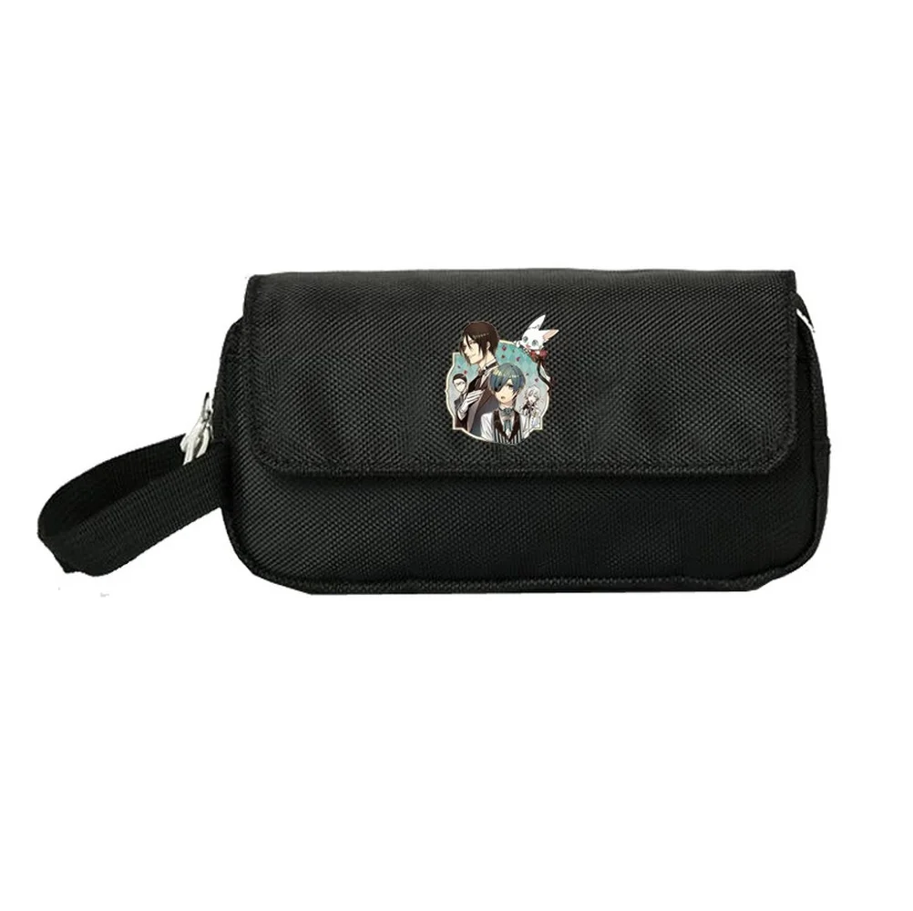 

Anime Black Butler Printing Large Capacity Oxford Cloth Pencil Case Double Zipper Bag Teenager Boy Money Purse Women Storage Bag