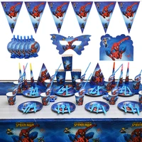 disney spiderman set birthday party decorations balloons disposable tableware spider foil balloon party supplies plate napkins