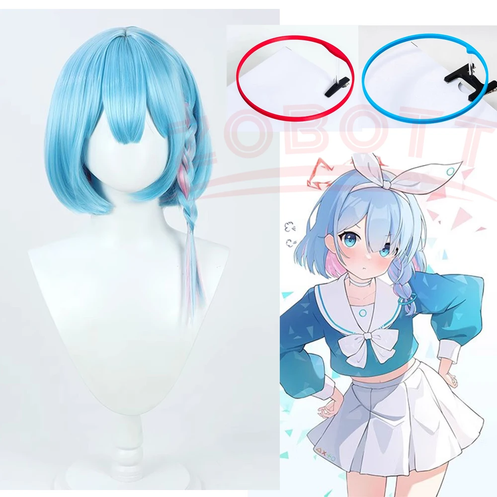 Arona Plana Косплей Игра Синий Архив Реквизит Головные Уборы Halo Парик Аниме Милая