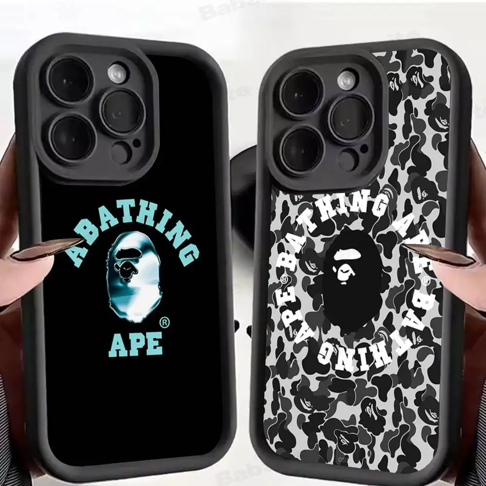 Фото Чехол B-BAPE-s Ape для iPhone 17 16 15 14 13 12 11 Pro Max Plus, силиконовый, противоударный №2