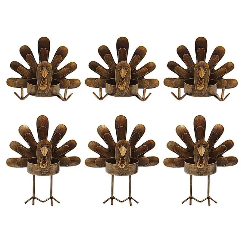 Retro Tea Light Stand Metal Autumn Harvest Tea Candlestick For Dinning