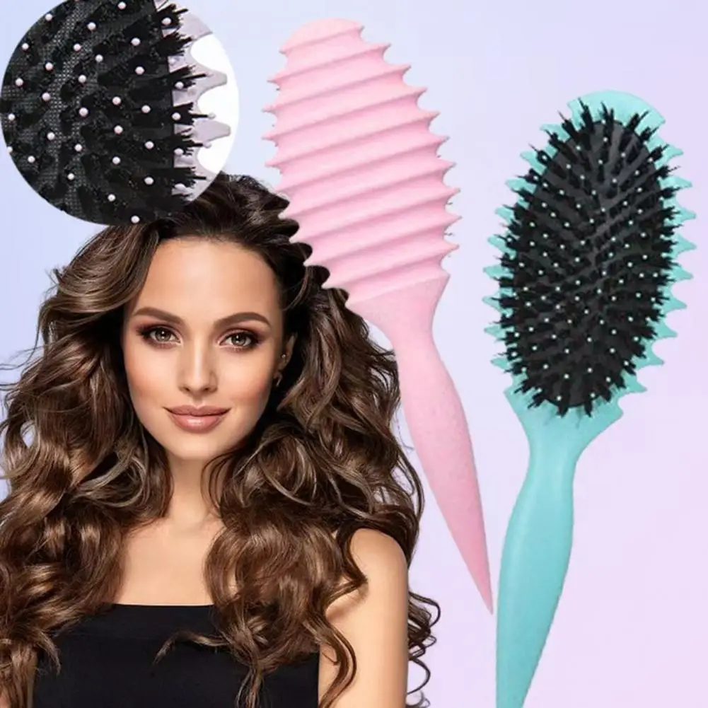 Щетка для укладки вьющихся волос с мягкой щетиной женщин Антистатический массаж