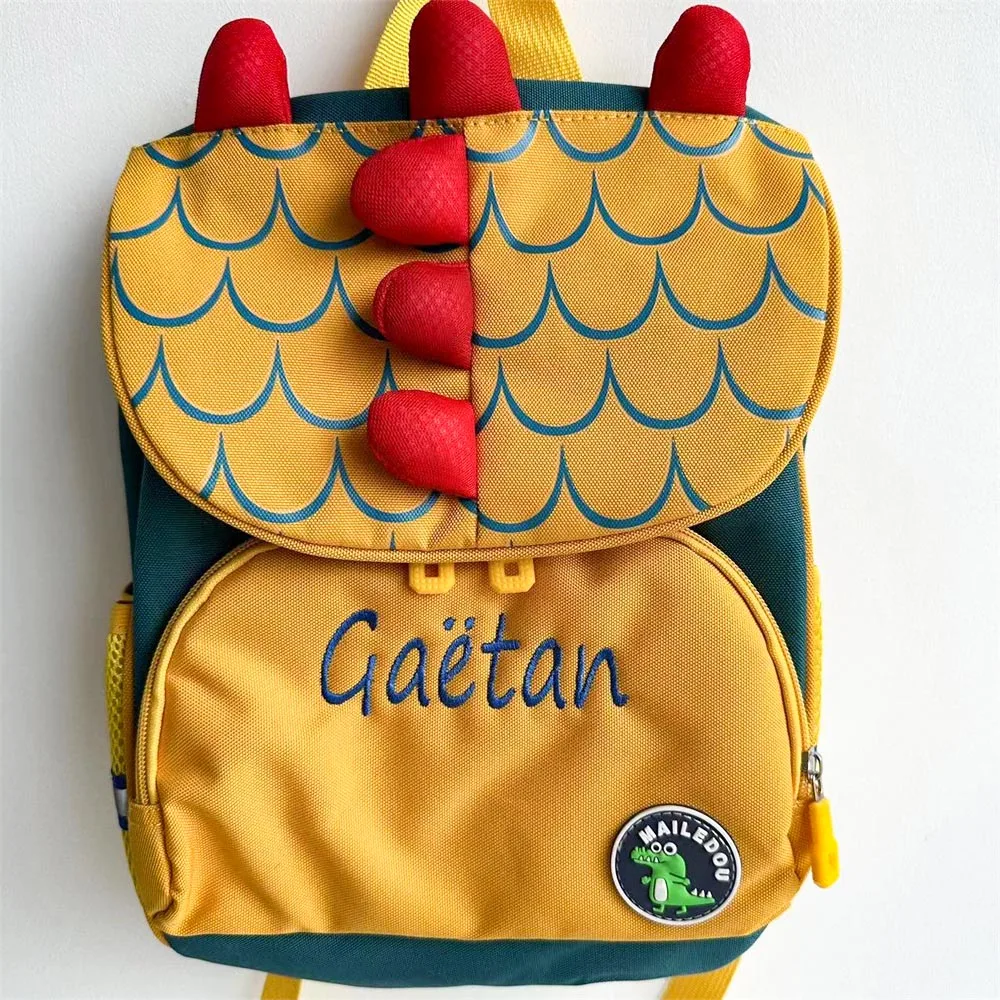 

Cartoon Unicorn Dinosaur Backpack Custom Embroidered Name Children's School Bag Kindergarten Kids Backpack with Names
