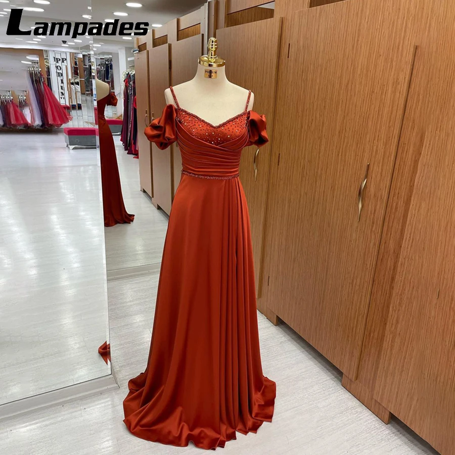 

Сияющее оранжевое платье для выпускного вечера, сияющее и сияющее в этом потрясающем официальном платье с рукавами-крылышками и реальными фотографиями товара, халаты