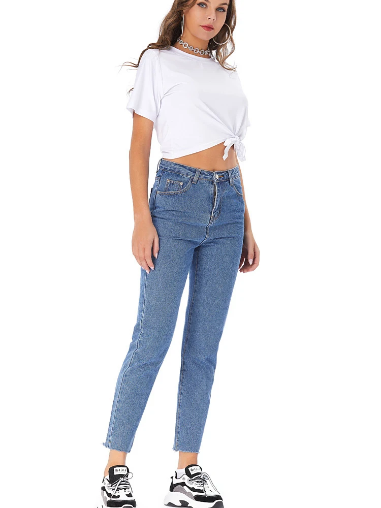 2023 European and American loose jeans women's casual denim brand high quality slanted pants trousers