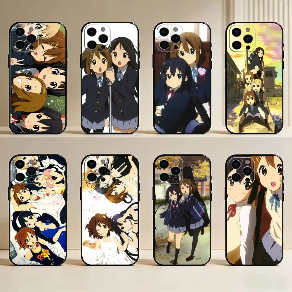 Фото Чехол для телефона K-On! Hirasawa-Akiyama - Tainaka-Kotobuki-Nakano для iPhone 17, 16, 15, 14, 13, 12, 11 Plus, Pro Max, XS, мягкий силиконовый, черный №1