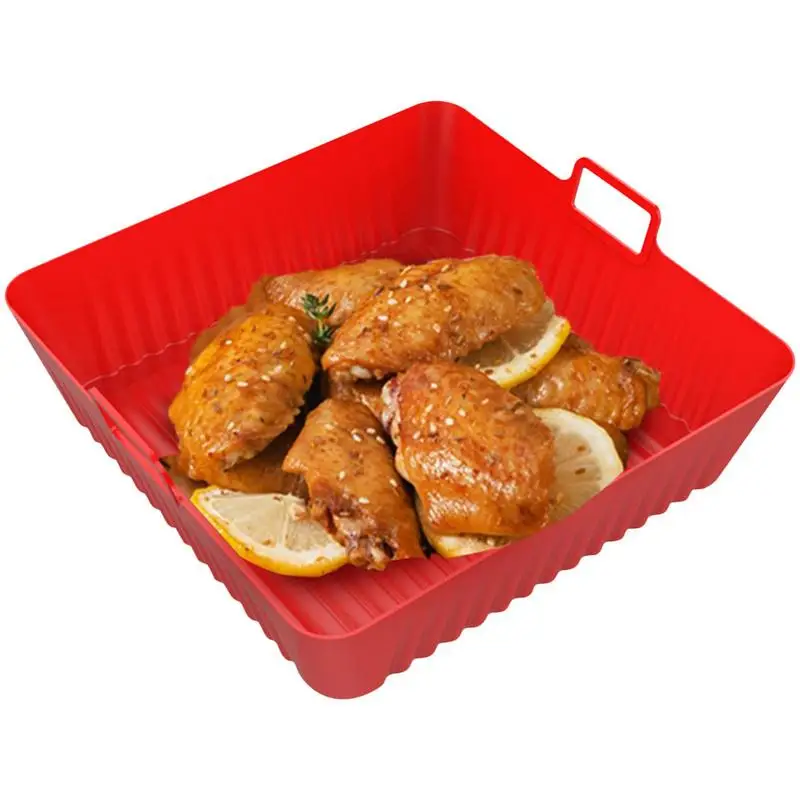 

Air Fryer Silicone Pot Liner 6.8in Silicone Square Air Fryer Basket Foldable Food Safe Air Fryers Pot Oven Non Stick Silicone