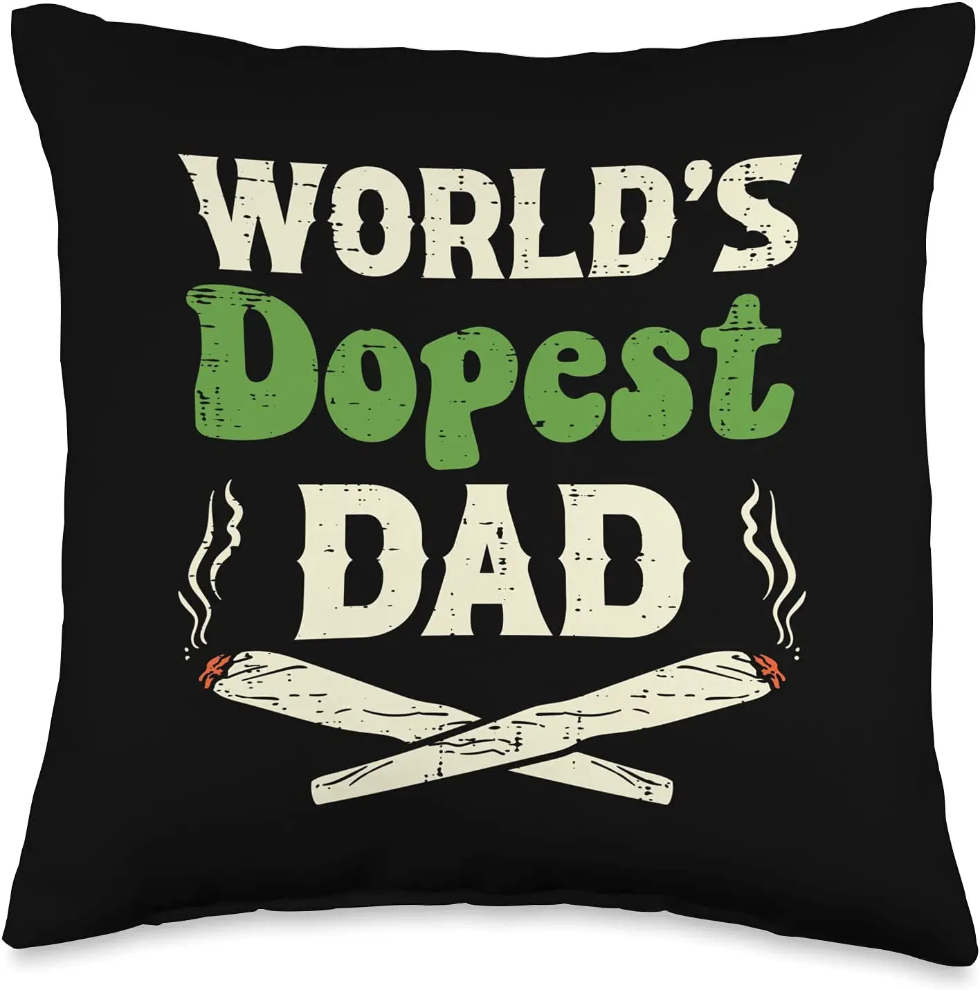 

Worlds Dopest Dad Weed Smoke Cannabis Smoker Stoner Men Gift Throw Pillow Case Cotton Pillow Covers Pillowcase 16x16 Inch