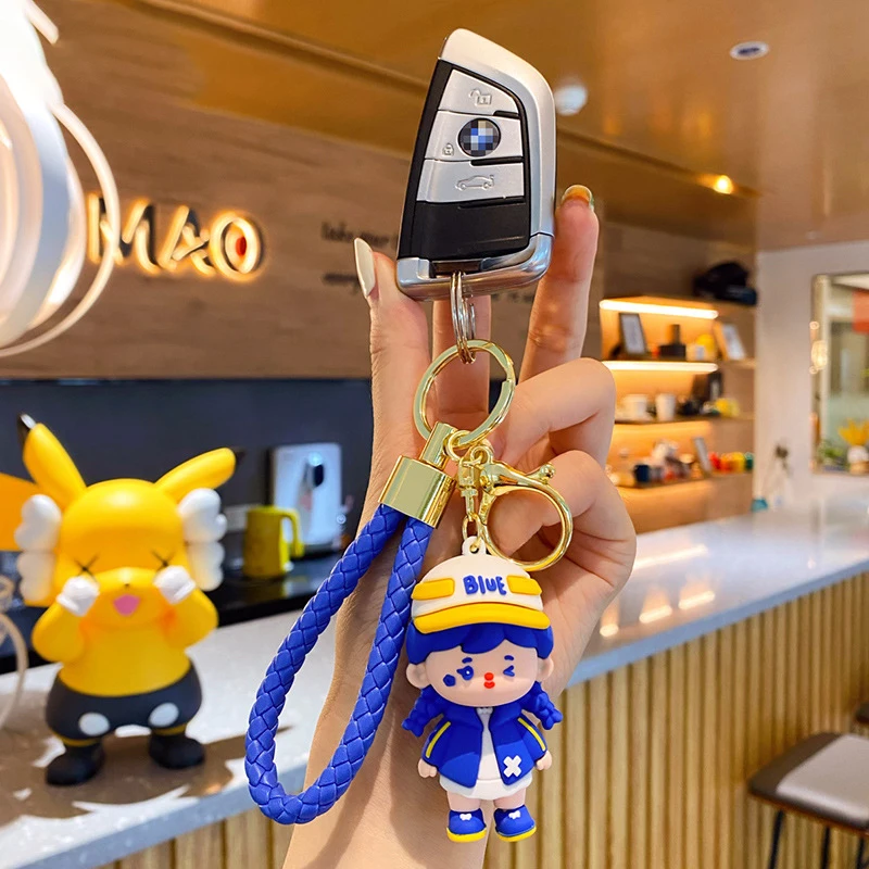 Креативный брелок с синей куклой изысканный мультяшный для ключей мальчиков и