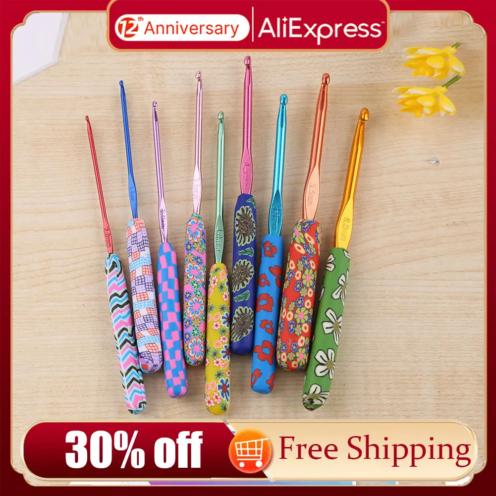 

9/8pcs Sewing Hand Crochet Hook Set Kit Ceramic Handle Needles Aluminum Crochet Hooks Set for Weaving Sewing Braid Dropshipping