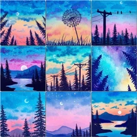 chenistory cartoon pictures by numbers for kids picture drawing tree landscape paint for painting unique gift home decor