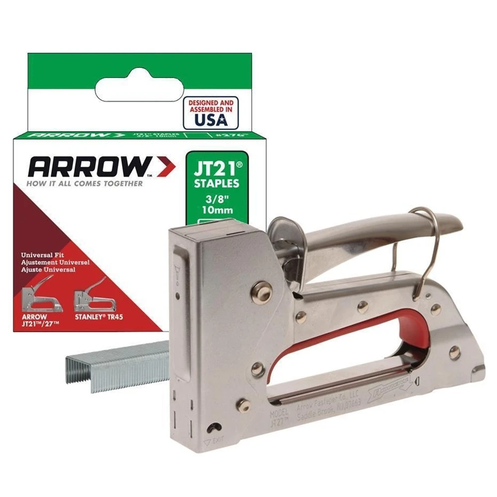 

Arrow JT27 6-10mm Mechanical Stapler Gun + 1000 Pcs Staples