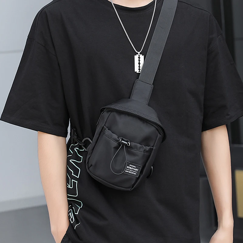 

2022 Men's Chest Bag New Fashion Male Shoulder Crossbody Bag Luxury Oxford Cloth Waterproof Messenger Sports Bag for Male Black