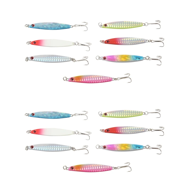 

14Pcs Jigs Fishing Lures Sea Metal Crankbaits Fish Tackle 7Cm 21G