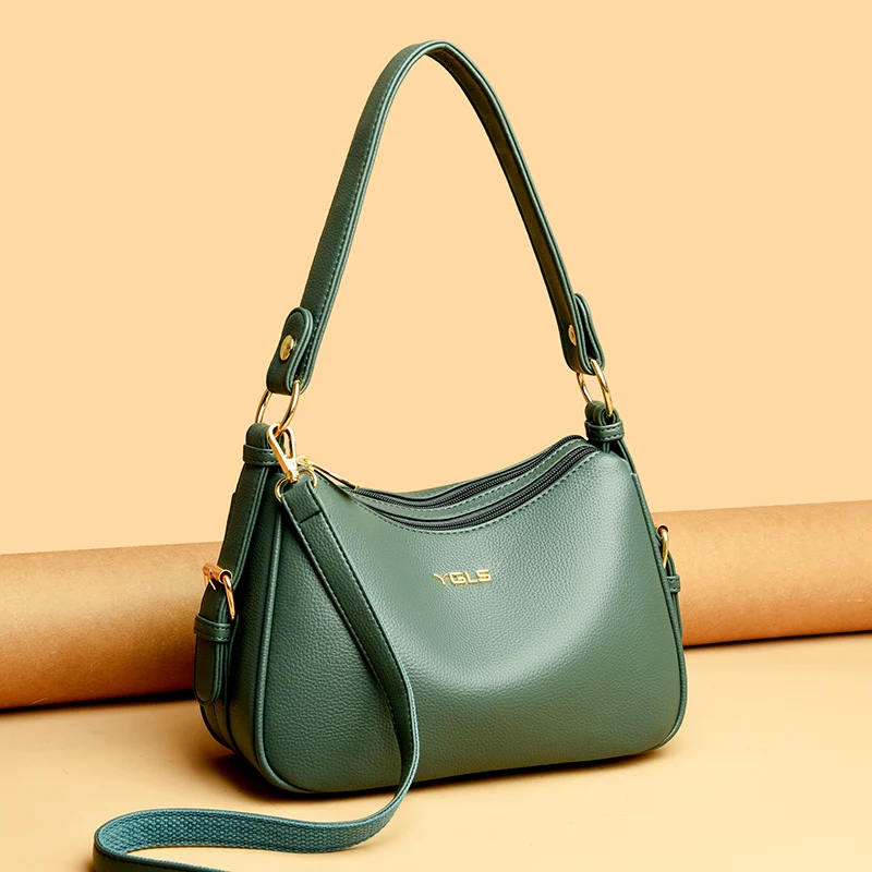 Женская модная сумка высокого качества из мягкой кожи для подмышек большая