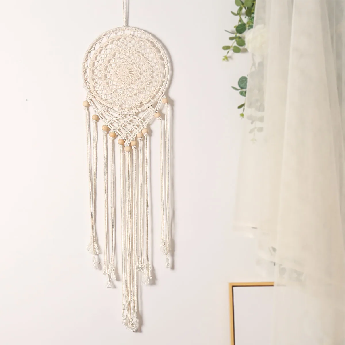 

Ins Indian Dream Catcher Hand-woven Circular Tapestry Shooting Background Props Wall Hanging Boho Decoration Home Decor