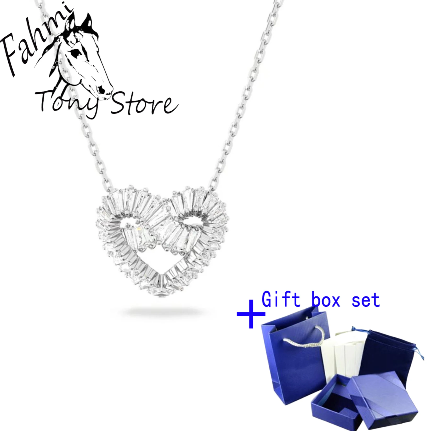 

2023 New SWA High Quality Heart Series Jewelry Necklace Luxury Charm Glittering Ladies Luxury Romantic Gift Box Free Shipping