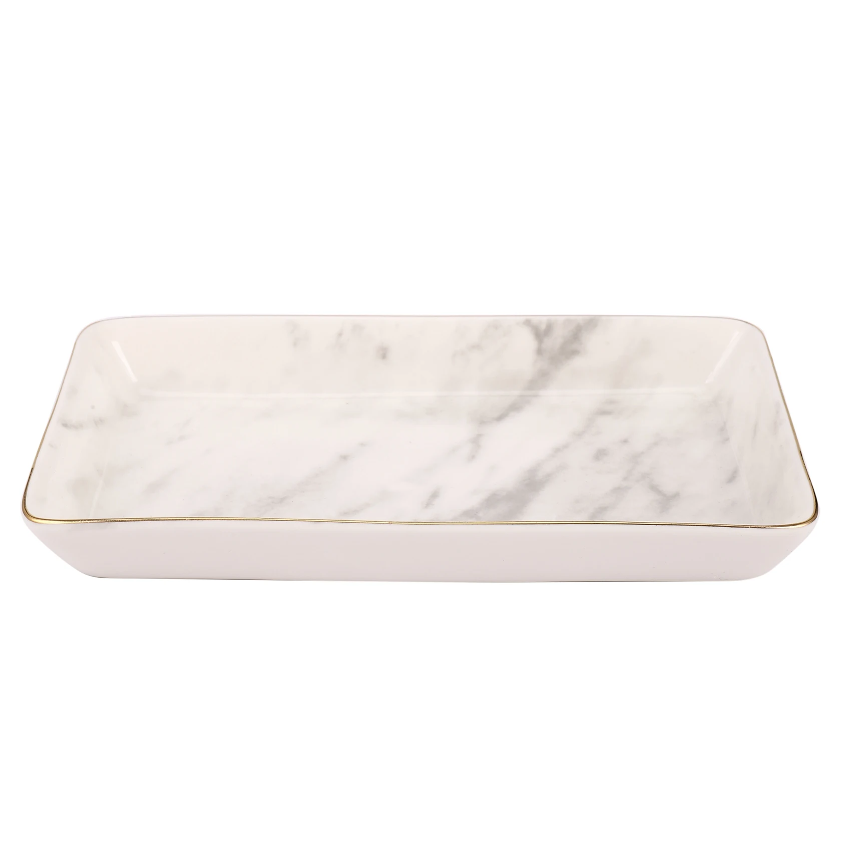 

Nordic Style Marble Painting Phnom Penh Ceramic Jewelry Plate Ring Necklace Cosmetic Snack Dried Fruit Storage Tray Organizer-L