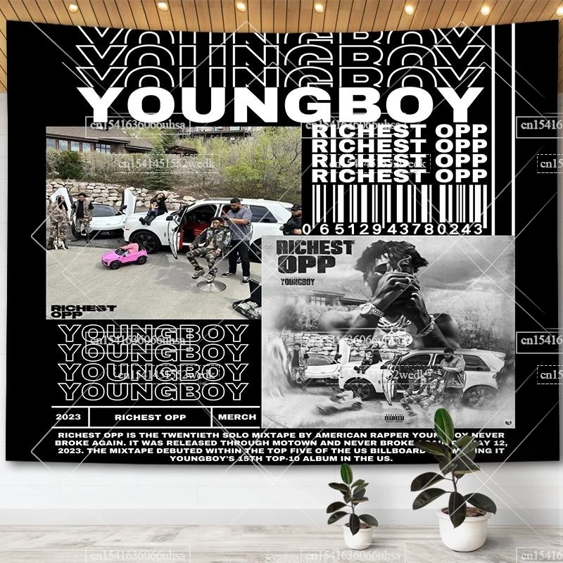 Хип-хоп YOUNGBOY Гобеленовая стена богатый ОПП музыкальный альбом постеры украшение