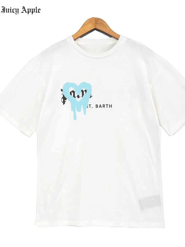 Juicy Apple T Shirt PALM Brand Love Print Logo Cotton Short-sleeved T-shirt 2022 Summer Men And Women Couple Top Y2k Tshirt Tops
