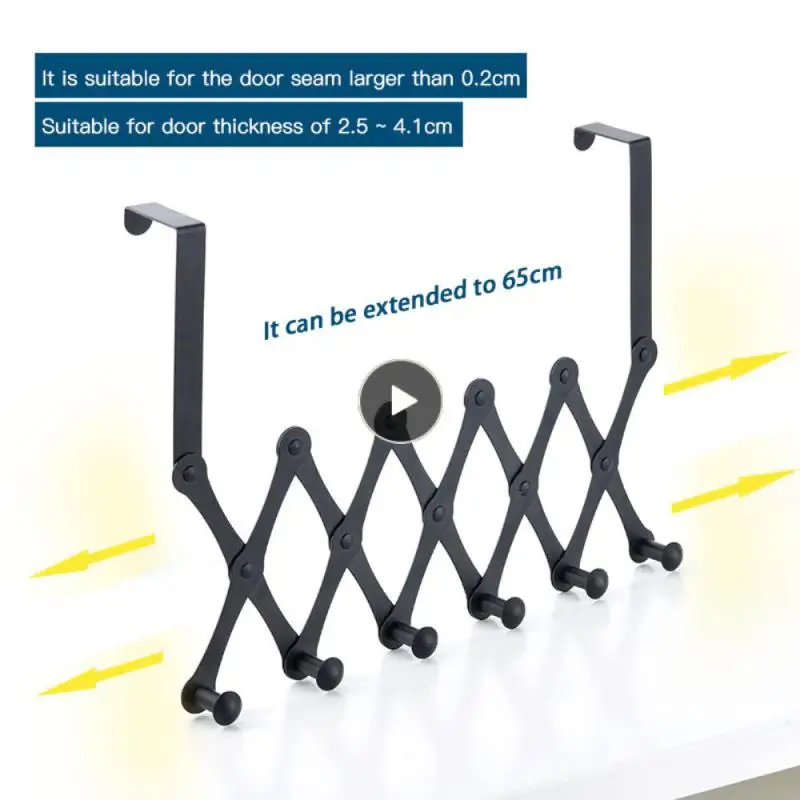 

Выдвижной крючок из нержавеющей стали за дверью, сверхпрочная вешалка, вешалка для полотенец в ванную комнату, черный крючок в ряды, перфорированный крючок для пальто в спальне