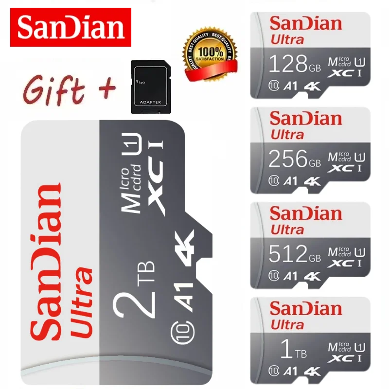 Оригинальная карта памяти SD 128 ГБ 256 1 ТБ класс 10 высокоскоростная флэш-карта TF 2 Micro
