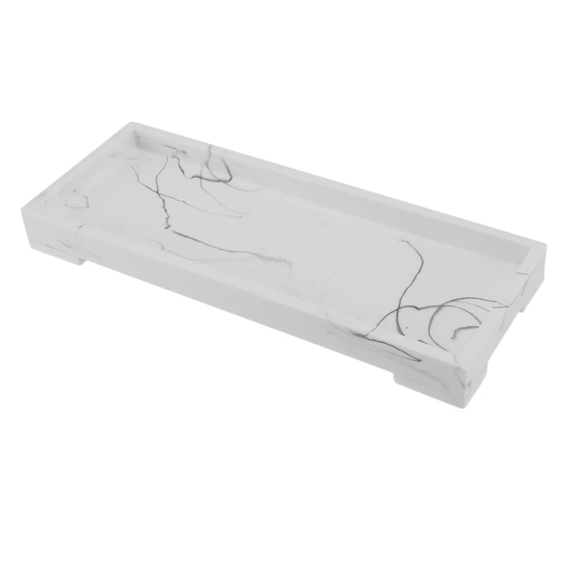 

LUDA Bathroom Tray, Marble Pattern Sink Tray,Resin Vanity Tray For Vanity Essentials Soap Towel Toothbrush Toothpaste Or Other T
