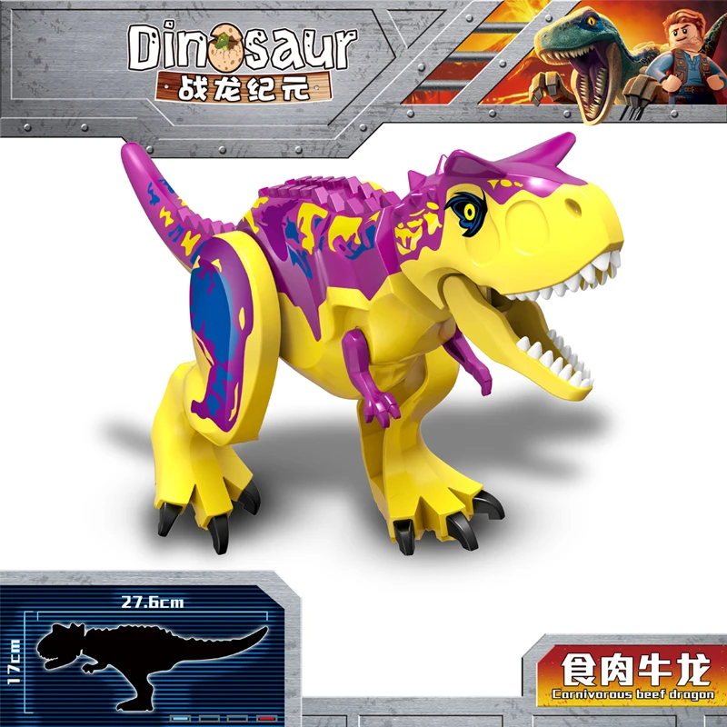 2022 NEW  Jurassic Dino World Ankylosaurus Mosasaur Building Blocks  World Dinosaur  Park  Figures   Toys For Children Gift images - 6