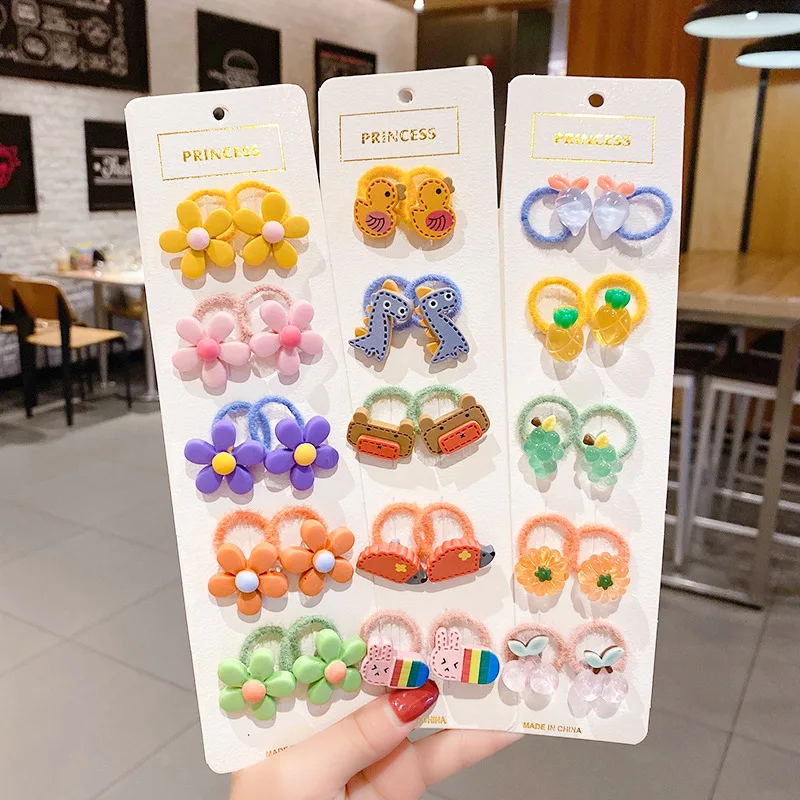 

10Pcs Baby Rubber Band Trumpet Korean Plush Baby Hair Ring Child Princess Cute Head Rope