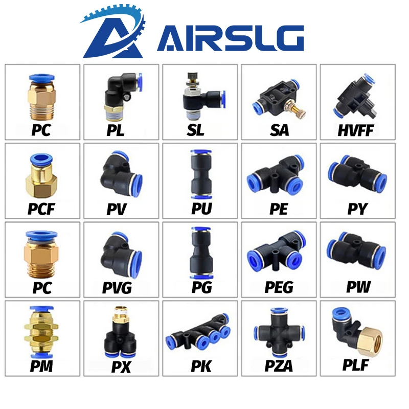 pneumatic air fitting Straight Hose connector PC PCF PL PLF 