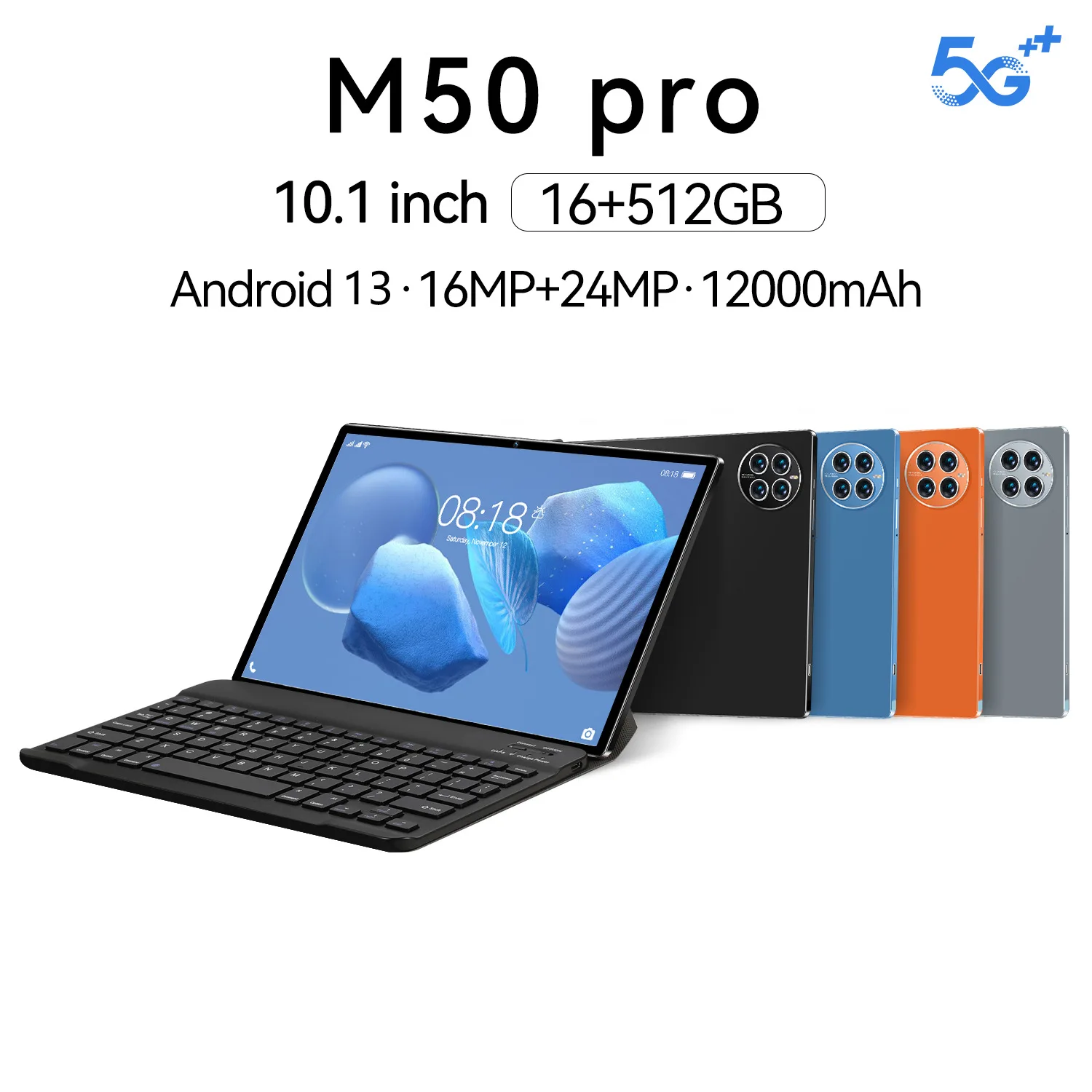 

M50 Pro 10.1'' Android 13 Tablets 8GB RAM 256GB ROM UNISOC T616 Octa Core Widevine L1 4G Network Dual SIM Wifi Tablet PC