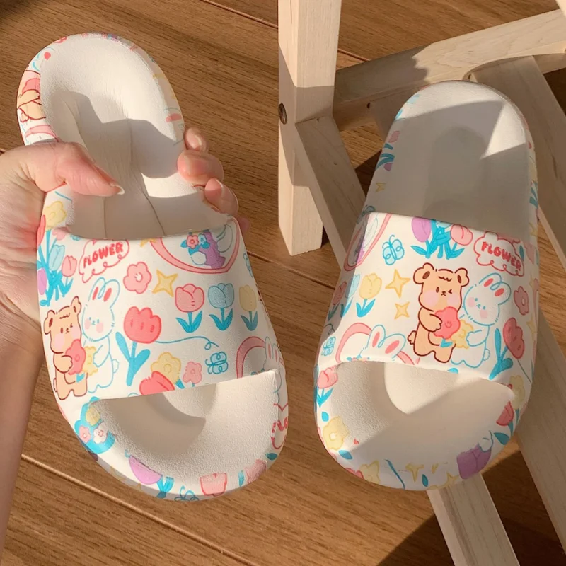 Women's Home Cartoon Slippers 2023 New Summer Cute Rabbit Design Fashion Sandals Korean Slippers Female EVA Slippers Female