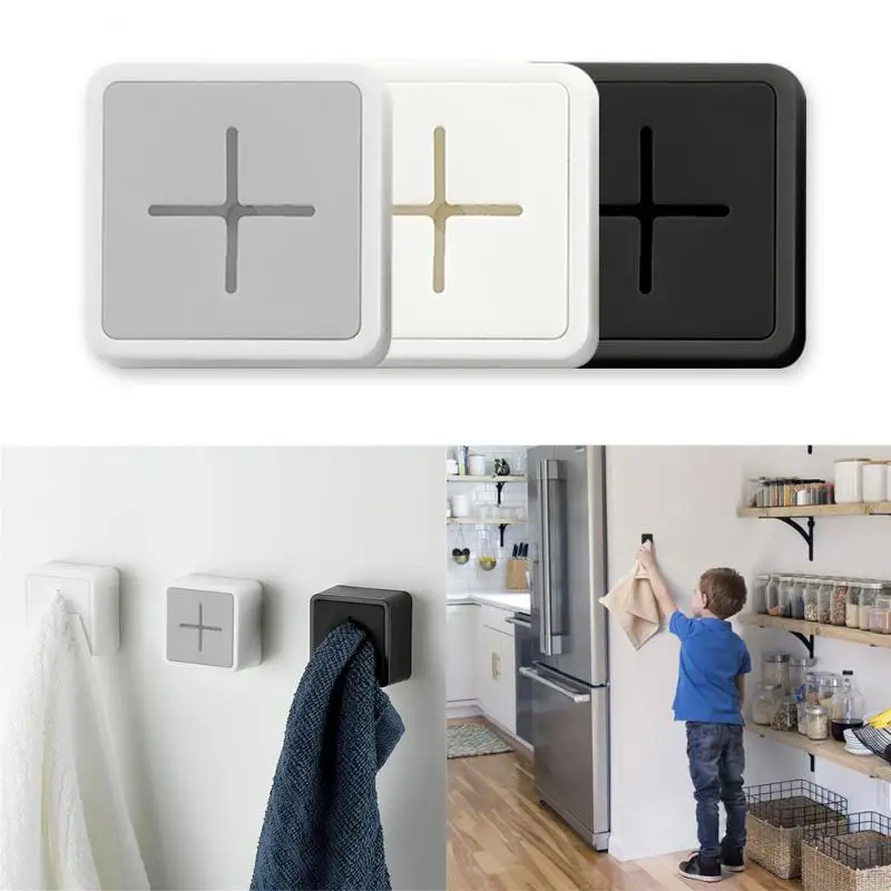Plug Holder Wall Mounted Bathroom Towel Hook Storage Rack Wa