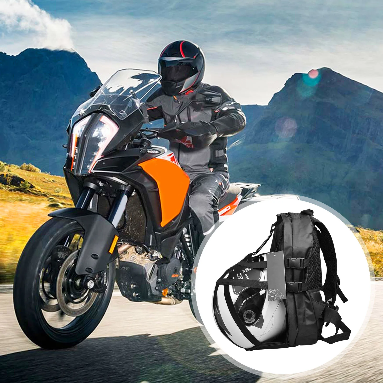 

Motorcycle Helmets Backpack Cycling Helmets Storage Large Capacity Backpack Fit Basketball Football Soccer Backpack Black