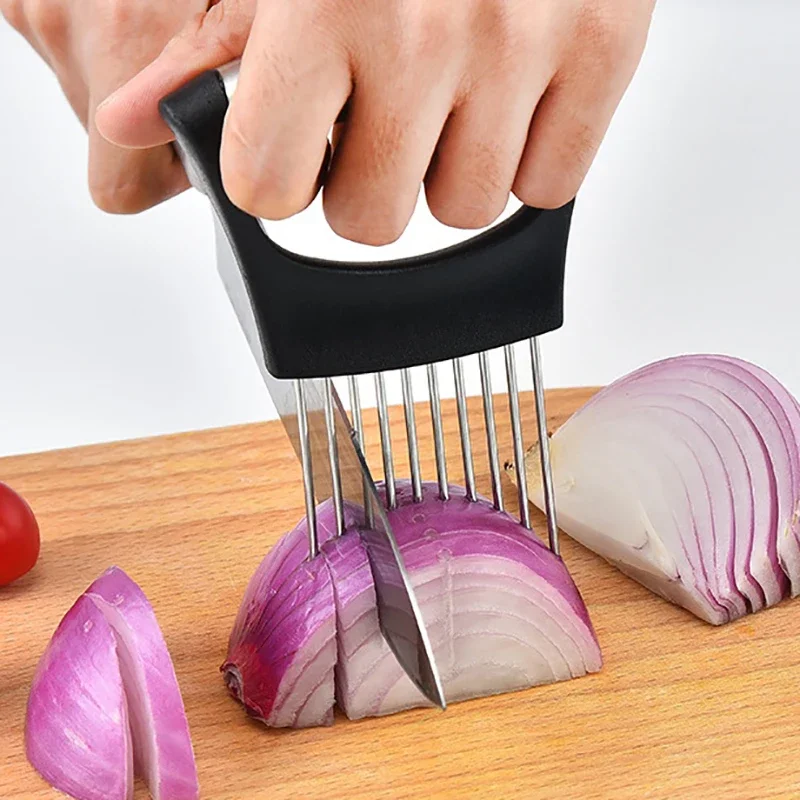 Держатель для нарезки лука из нержавеющей стали измельчители овощей и помидоров