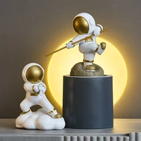 cute kung fu astronaut miniature model sculpture resin crafts modern home living room decoration ornaments desk accessories