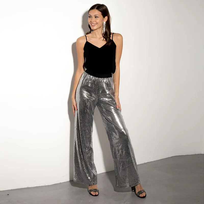 

Уличная одежда, новинка 2023, осенне-зимние брюки, пикантные Брюки с блестками и разрезом, укороченные топы, модные женские Слаксы Y2k с острым рисунком для девушек, стиль Слаксы