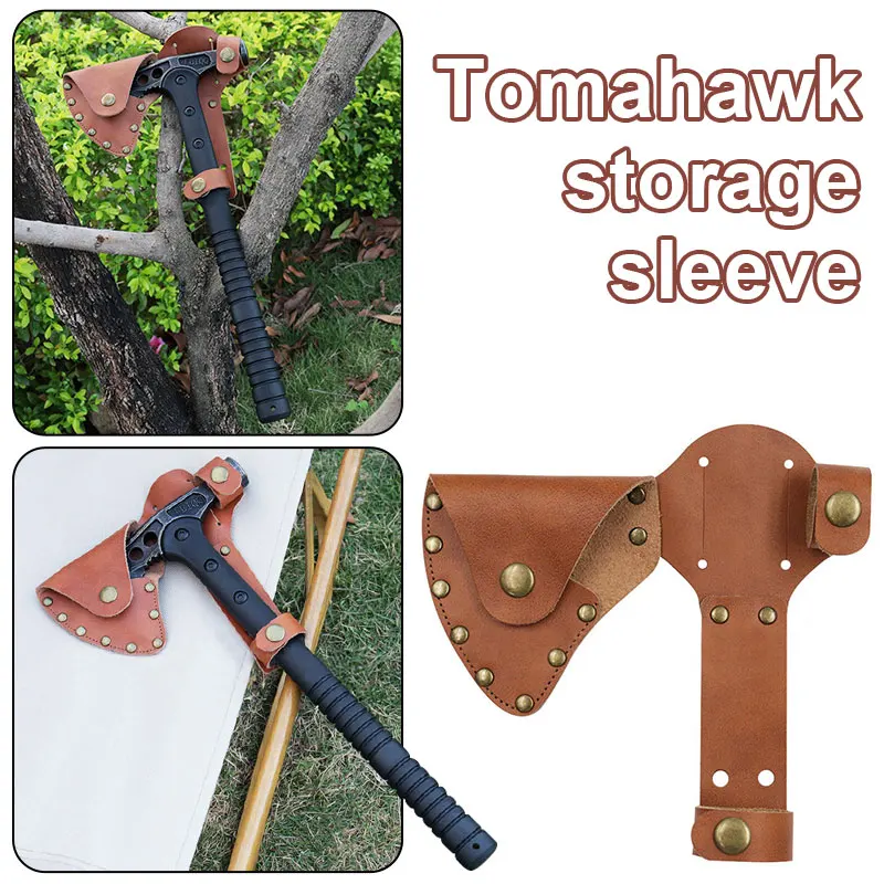 High Quality Leather Axe Blade Cover Portable Waist Hanging Hatchet Sleeve Survival Camping Axe Sheath Protector Outdoor Tool