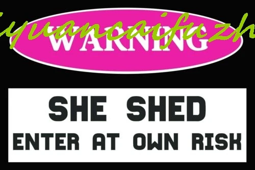 SJKY She Shed Предупреждающая металлическая табличка в стиле ретро розовая садовая