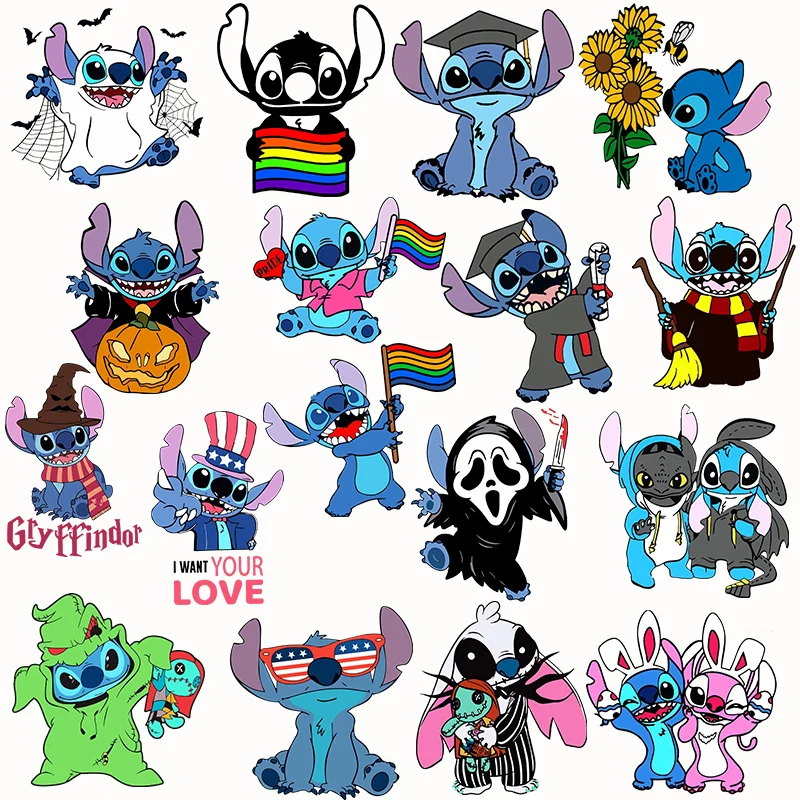 

Мультяшные диснеевские Стикеры для теплопередачи, термоклейкие наклейки для одежды, нашивки, женская футболка «сделай сам», аппликации из ...