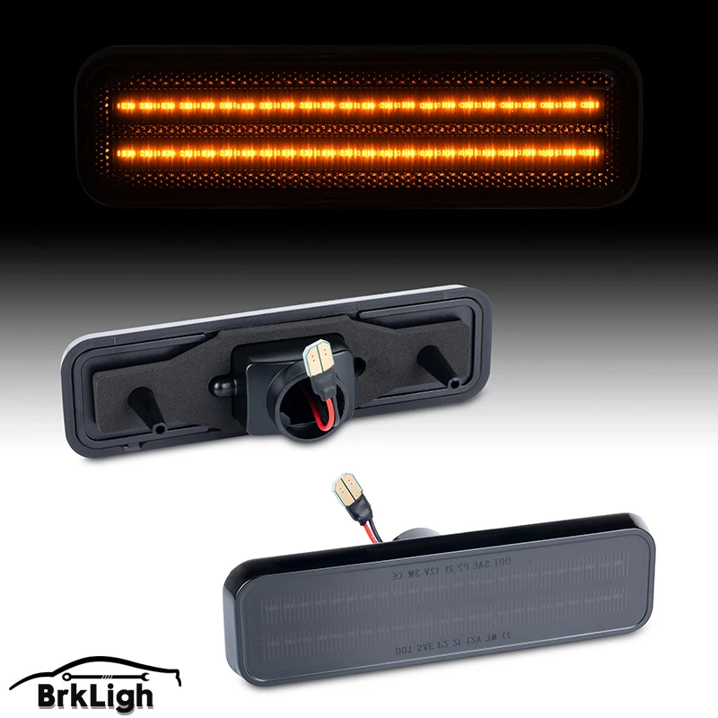 

New For Plymouth Fury Barracuda 2Pcs 48SMD LED Front & Rear Bumper Side Marker Lamp Turn Signal Light OEM#3587436,CH2550101