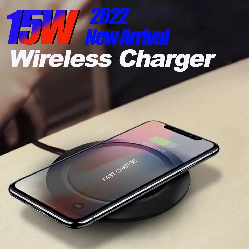

15W Wireless Charger Original Induction Chargers Charging Pad for iphone 12 pro max 13 11 8 Plus XS Mini AirPods Xiaomi Samsung