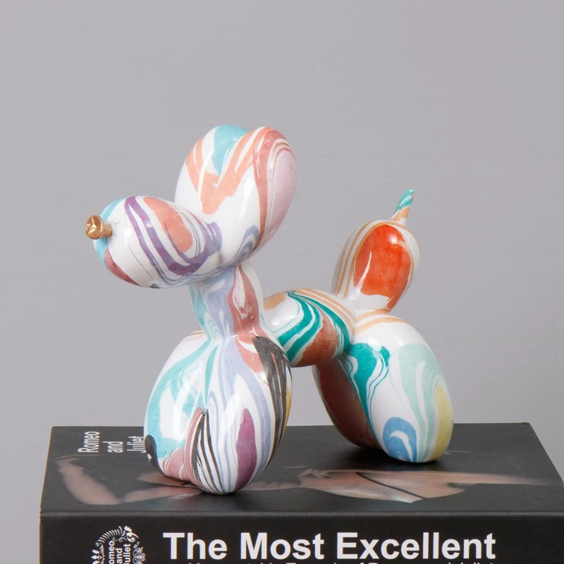 

Modern Art Creative Rainbow Dog Ornament Graffiti Ornament Living Room Home Decoration Accessories Resin Desk Accessories Gift