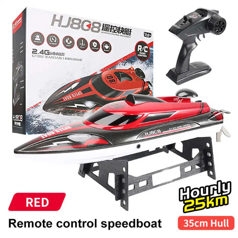 2.4G RC Racing Boat Electronic Remote Control Boat Toy High Speed Boat Model Toy With Light Gift For Kids