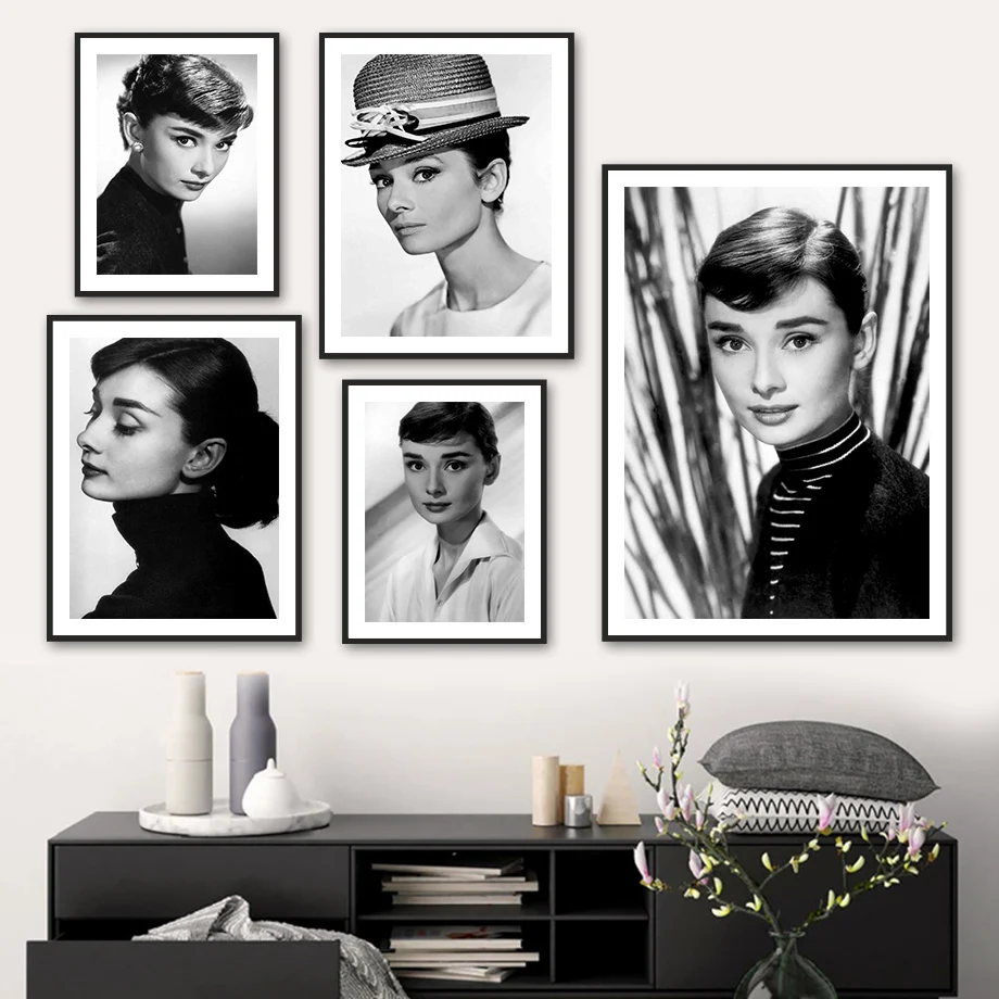 Элегантная Настенная картина Одри Хепберн в стиле ретро настенная Картина на